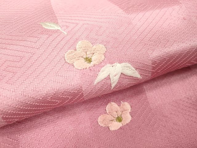 平和屋着物●和装小物 帯締め・帯揚げセット 総刺繍 芝草笹花文 金糸 丸組 逸品 未使用 CAAZ6094ju