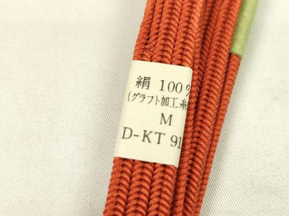 平和屋着物●和装小物 帯締め・帯揚げセット 絞り 蔦の葉文 堅牢染 帯揚げ：樺色 帯締め：緋色 逸品 未使用 CAAZ6097ju