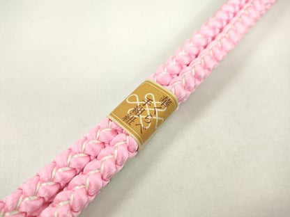 平和屋着物●和装小物　帯締め・帯揚げセット　振袖用　総絞り　ピンク　丸組　逸品　未使用　CAAZ6223ju