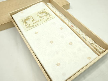 平和屋着物●和装小物 帯締め・帯揚げセット 礼装用 枝花文 純金糸 逸品 未使用 CAAZ6229ju