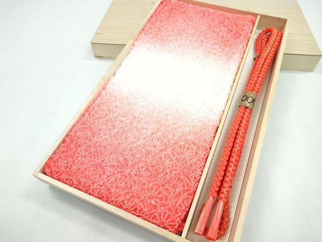 平和屋着物●和装小物　帯締め・帯揚げセット　振袖用　総絞り　源氏車青海波　丸組　金糸　逸品　未使用　CAAZ6238ju