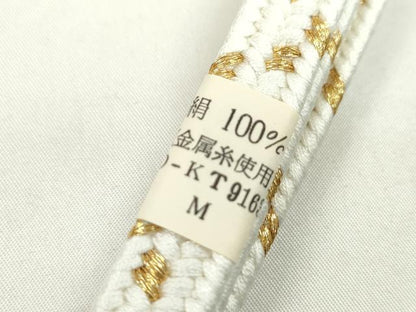 平和屋着物●和装小物　帯締め・帯揚げセット　礼装用　寿光織　飛鶴文　丹後ちりめん　金糸　逸品　未使用　CAAZ6243ju