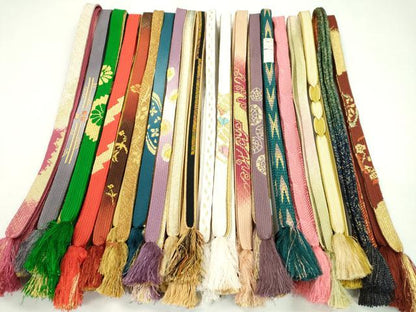 平和屋着物●和装小物 帯締め20本セット 高麗組 唐組 笹浪組 礼装用 金糸 未使用あり 逸品 CAAZ6251ju