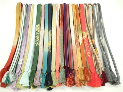 平和屋着物●和装小物 帯締め20本セット 高麗組 丸組 金糸 未使用あり 逸品 CAAZ6254ju