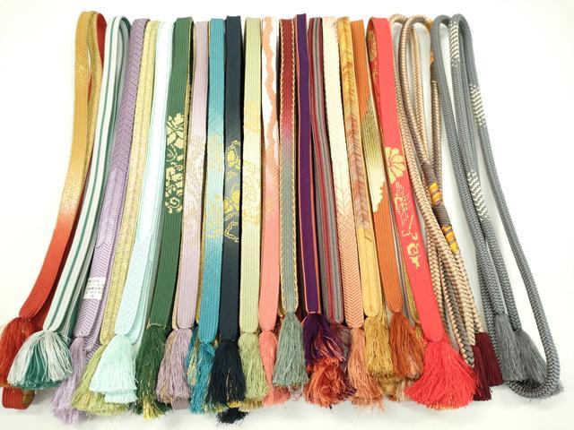 平和屋着物●和装小物 帯締め20本セット 高麗組 丸組 金糸 未使用あり 逸品 CAAZ6254ju