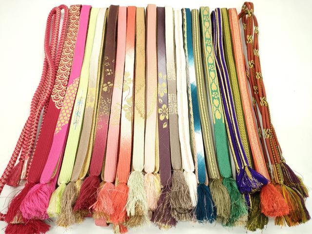 平和屋着物●和装小物 帯締め20本セット 高麗組 冠組 金糸 未使用あり 逸品 CAAZ6259ju
