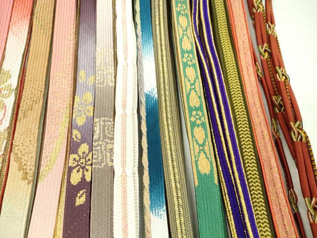平和屋着物●和装小物 帯締め20本セット 高麗組 冠組 金糸 未使用あり 逸品 CAAZ6259ju
