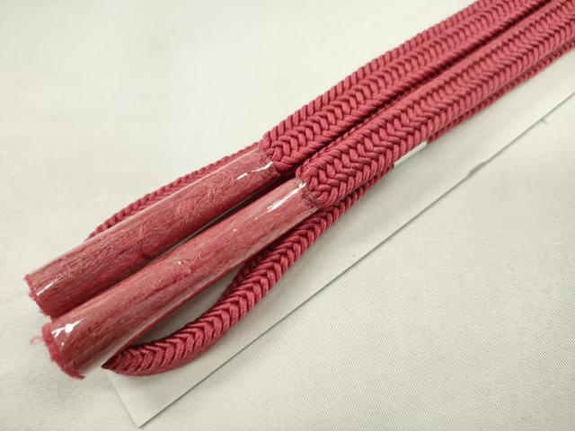 平和屋着物●和装小物 帯締め・帯揚げセット 柄絞り 枝葉文 今様色 逸品 未使用 CAAZ6267ju