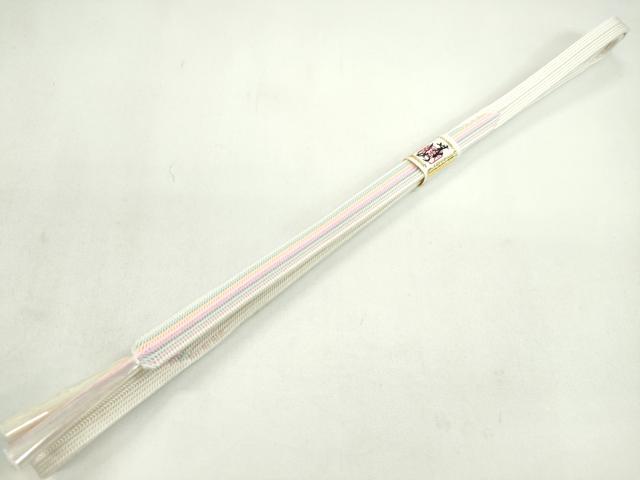 平和屋着物●和装小物　帯締め・帯揚げセット　総絞り　中抜き　斜線文　逸品　未使用　CAAZ6268ju