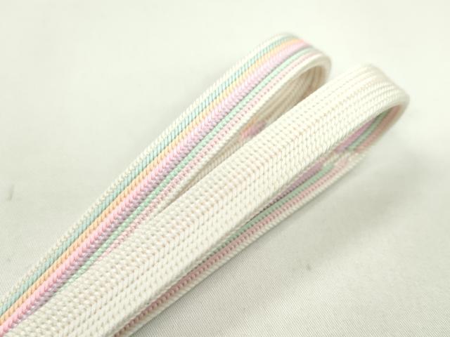 平和屋着物●和装小物　帯締め・帯揚げセット　総絞り　中抜き　斜線文　逸品　未使用　CAAZ6268ju