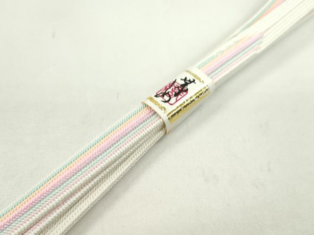 平和屋着物●和装小物　帯締め・帯揚げセット　総絞り　中抜き　斜線文　逸品　未使用　CAAZ6268ju