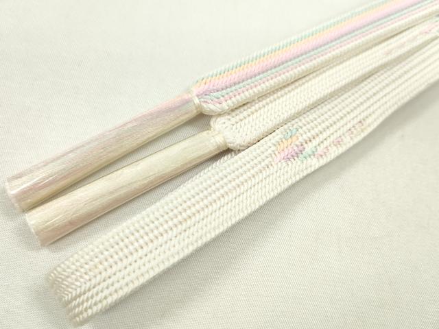 平和屋着物●和装小物　帯締め・帯揚げセット　総絞り　中抜き　斜線文　逸品　未使用　CAAZ6268ju