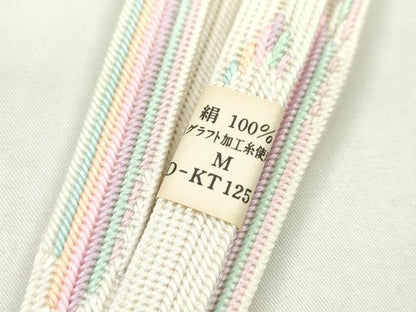 平和屋着物●和装小物　帯締め・帯揚げセット　総絞り　中抜き　斜線文　逸品　未使用　CAAZ6268ju
