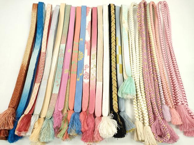 平和屋着物●和装小物　帯締め20本セット　高麗組　礼装用　丸組　金糸　長尺あり　未使用あり　逸品　CAAZ6282ju