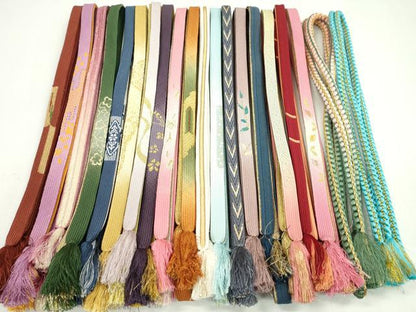 平和屋着物●和装小物 帯締め20本セット 高麗組 丸組 金糸 逸品 CAAZ6283ju