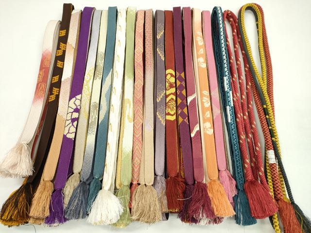 平和屋着物●和装小物　帯締め20本セット　高麗組　変り貝の口組　笹浪組　金糸　長尺あり　未使用あり　逸品　CAAZ6288ju