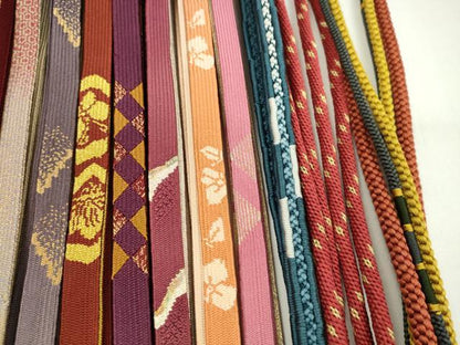 平和屋着物●和装小物　帯締め20本セット　高麗組　変り貝の口組　笹浪組　金糸　長尺あり　未使用あり　逸品　CAAZ6288ju