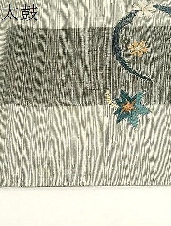 平和屋着物▽スリーシーズン 春夏秋 太鼓柄袋帯 手織り 草花丸文 反端付き 正絹 逸品 未使用 CAAZ6424dy