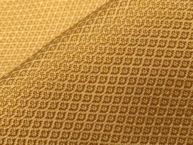 平和屋着物●六通柄袋帯　鹿の子文　金糸　正絹　逸品　CAAZ6441dy