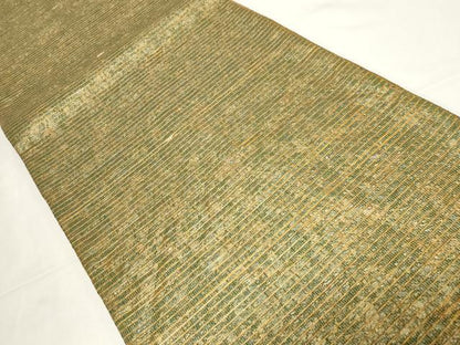 平和屋着物●六通柄袋帯　霞文　金糸　正絹　逸品　CAAZ6444dy