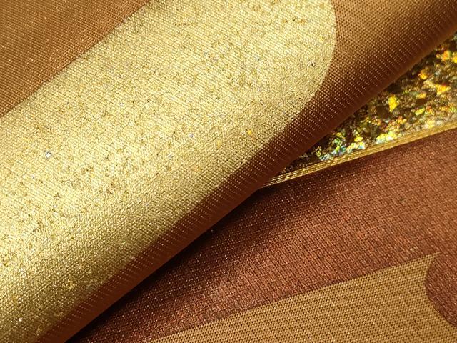 平和屋着物●太鼓柄袋帯 駒刺繍 エ霞文 金銀彩 引箔 正絹 逸品 CAAZ6468dy