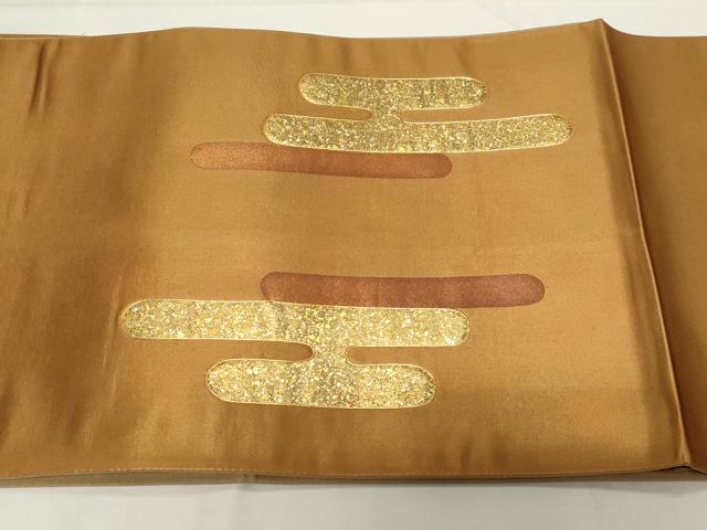 平和屋着物●太鼓柄袋帯 駒刺繍 エ霞文 金銀彩 引箔 正絹 逸品 CAAZ6468dy
