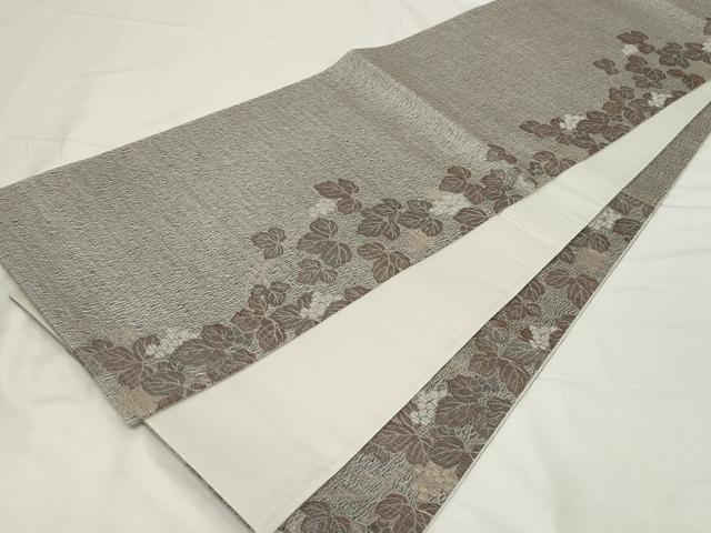 平和屋着物▽スリーシーズン 春夏秋 六通柄袋帯 葡萄蔦の葉文 金糸 ますいわ屋扱い 正絹 逸品 未使用 CAAZ6474dy