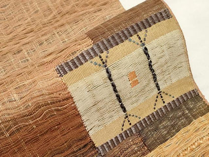 平和屋着物▽スリーシーズン 春夏秋 太鼓柄袋帯 すくい織 吉祥文 正絹 逸品 未使用 CAAZ6475dy
