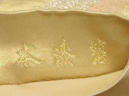 平和屋着物●織匠十一代目 篠屋宗兵衛 謹製　綴れ唐織　六通柄袋帯　本漆箔　束ね熨斗花文　金銀糸　正絹　逸品　CAAZ6478dy