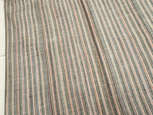 平和屋着物●上質な紬　縞　正絹　逸品　CAAZ6491dy
