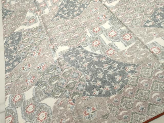 平和屋着物●小千谷紬　縞　正絹　逸品　CAAZ6492dy