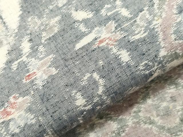 平和屋着物●小千谷紬　縞　正絹　逸品　CAAZ6492dy