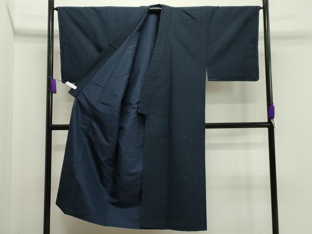 平和屋着物●男性　紬　濃紺地　正絹　逸品　CAAZ6497dy