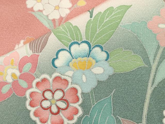 平和屋着物●訪問着 友禅 作家物 草花文 暈し染め 正絹 逸品 CAAZ6506dy