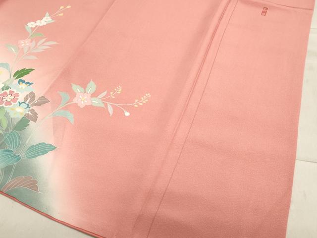 平和屋着物●訪問着 友禅 作家物 草花文 暈し染め 正絹 逸品 CAAZ6506dy