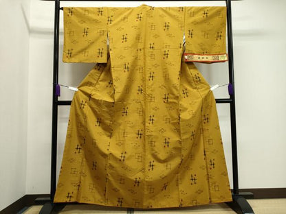 平和屋着物●綾織紬 吉祥文 反端付き 正絹 逸品 CAAZ6509dy