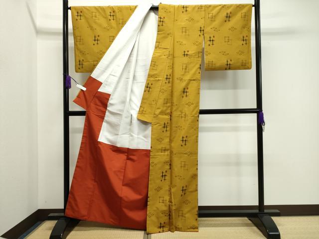 平和屋着物●綾織紬 吉祥文 反端付き 正絹 逸品 CAAZ6509dy