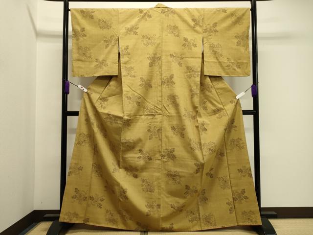 平和屋着物●上質な紬　草花文　正絹　逸品　未使用　CAAZ6516dy