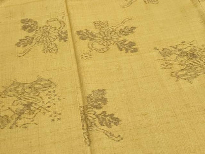 平和屋着物●上質な紬　草花文　正絹　逸品　未使用　CAAZ6516dy