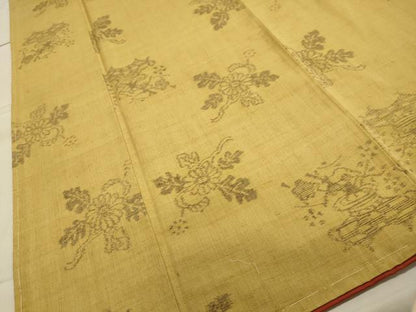 平和屋着物●上質な紬　草花文　正絹　逸品　未使用　CAAZ6516dy