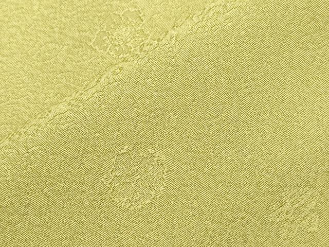 平和屋着物●上質な色無地　舞花地紋　青朽葉色　正絹　逸品　CAAZ6521dy