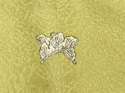 平和屋着物●上質な色無地　舞花地紋　青朽葉色　正絹　逸品　CAAZ6521dy