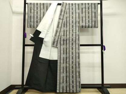 平和屋着物●上質な紬　吉祥間道　正絹　逸品　CAAZ6523dy