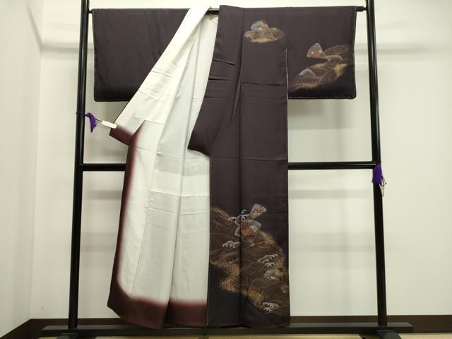 平和屋着物●訪問着　立波扇面花文　暈し染め　金彩　正絹　逸品　CAAZ6524dy
