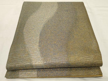 平和屋着物▼六通柄袋帯　霞文　金糸　正絹　逸品　CAAZ6645dy
