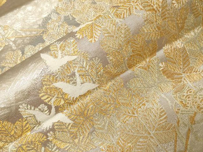平和屋着物▼六通柄袋帯 飛鶴松葉文 金銀糸 正絹 逸品 CAAZ6673dy