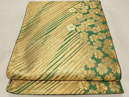 平和屋着物▼両面 全通柄袋帯 舞花文 金糸 正絹 逸品 CAAZ6676dy
