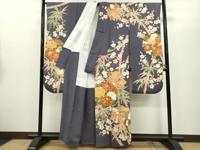 平和屋着物●豪華振袖 駒刺繍 草花丸文 金彩 正絹 逸品 CAAZ6923ze