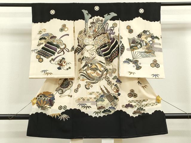 平和屋着物[]お宮参り　男の子　祝着　産着　初着　のしめ　龍　兜　鳳凰吉祥文　金彩　逸品　CAAZ6966ze