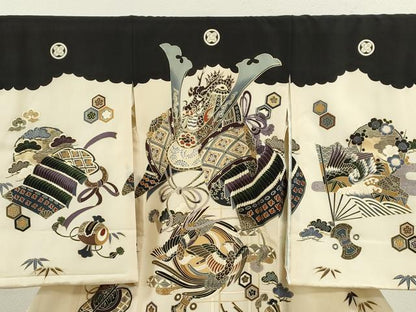 平和屋着物[]お宮参り　男の子　祝着　産着　初着　のしめ　龍　兜　鳳凰吉祥文　金彩　逸品　CAAZ6966ze